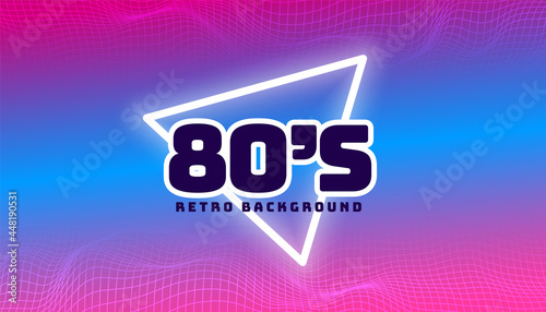 80s retro colors background with triangle shape