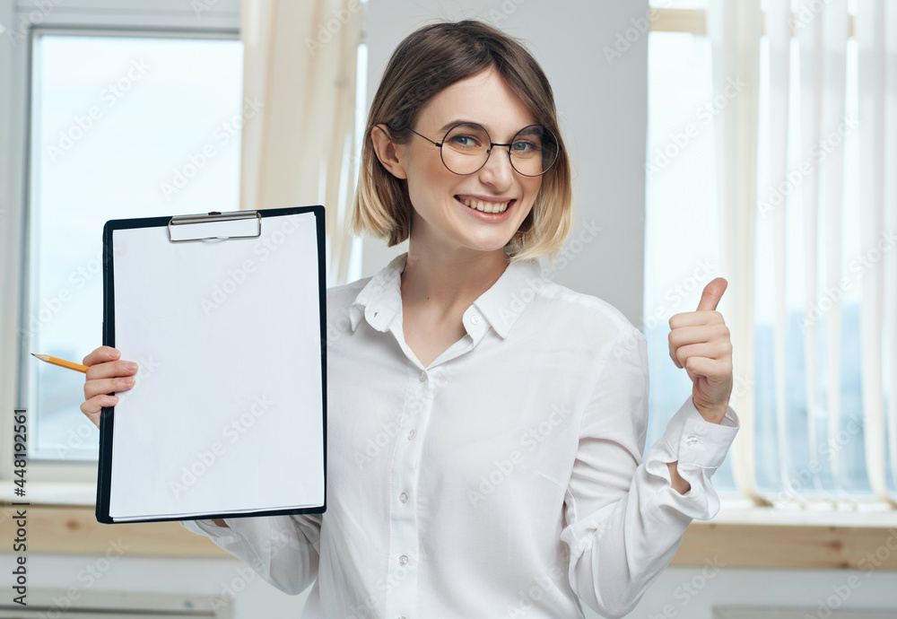 Business woman in white shirt office secretary working Business woman in white shirt office secretary working