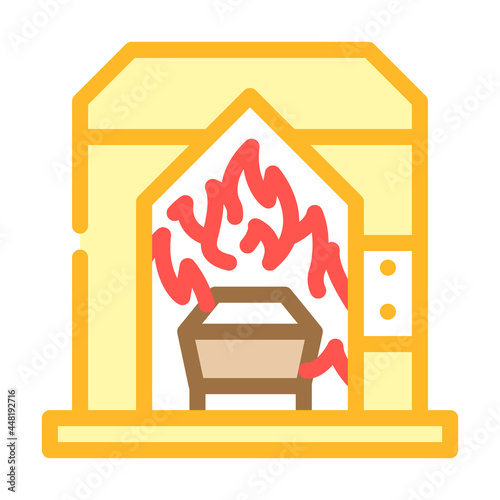 rite of cremation color icon vector. rite of cremation sign. isolated symbol illustration
