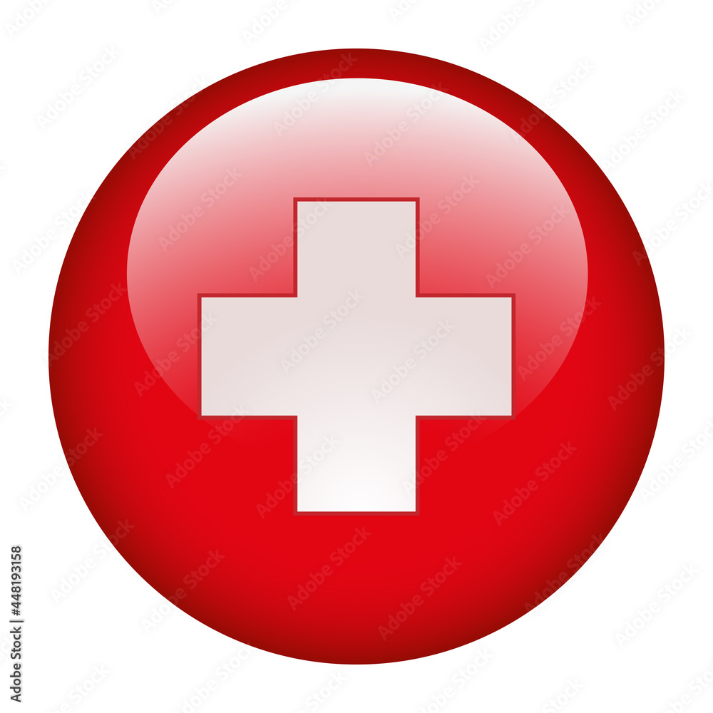 Obraz premium Medical cross symbol in a red circle illustration on white background