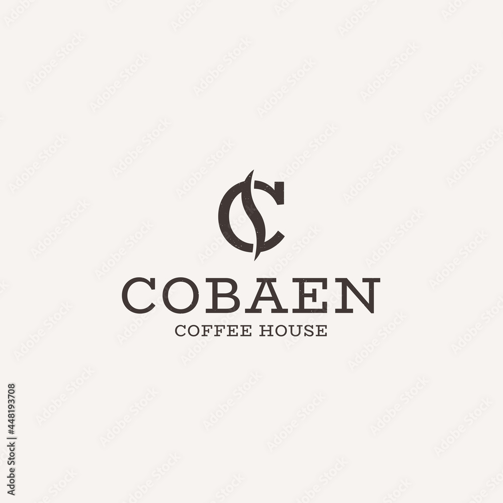Letter C and coffee beans for Coffee logo design vector template with Vintage Concept style. beverage products for coffee shop, Company and Business. Letter C and coffee beans for Coffee logo design vector template with Vintage Concept style. beverage products for coffee shop, Company and Business.
