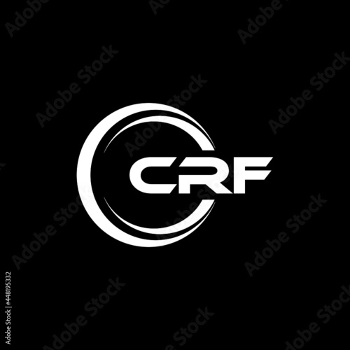 CRF letter logo design with black background in illustrator, vector logo modern alphabet font overlap style. calligraphy designs for logo, Poster, Invitation, etc.