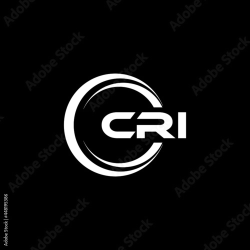 CRI letter logo design with black background in illustrator, vector logo modern alphabet font overlap style. calligraphy designs for logo, Poster, Invitation, etc.