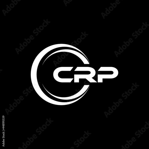 CRP letter logo design with black background in illustrator, vector logo modern alphabet font overlap style. calligraphy designs for logo, Poster, Invitation, etc.