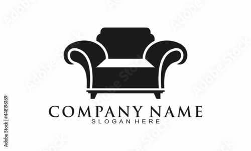 Single sofa luxury vector logo