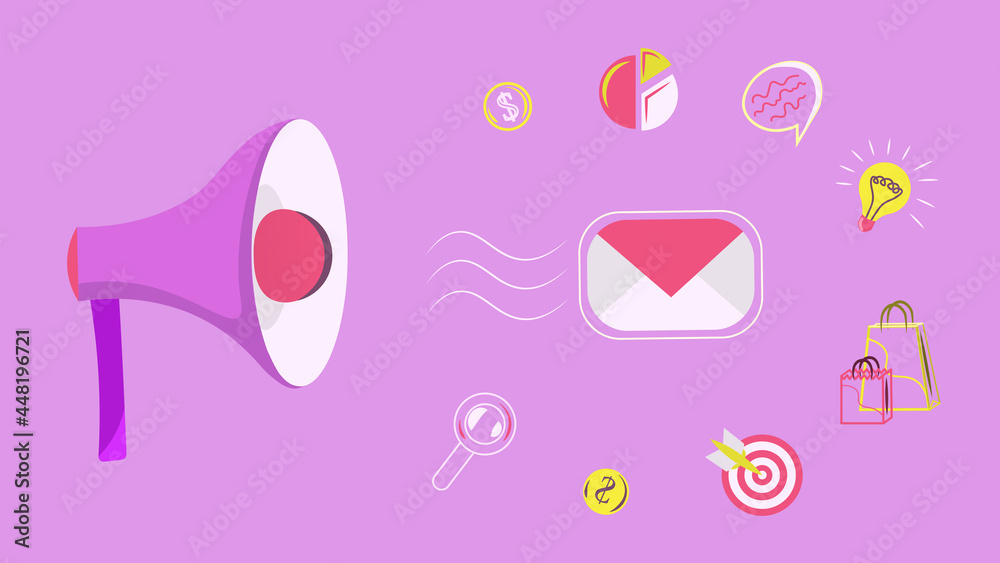 Set vector line icons of SMM Set vector line icons of SMM
