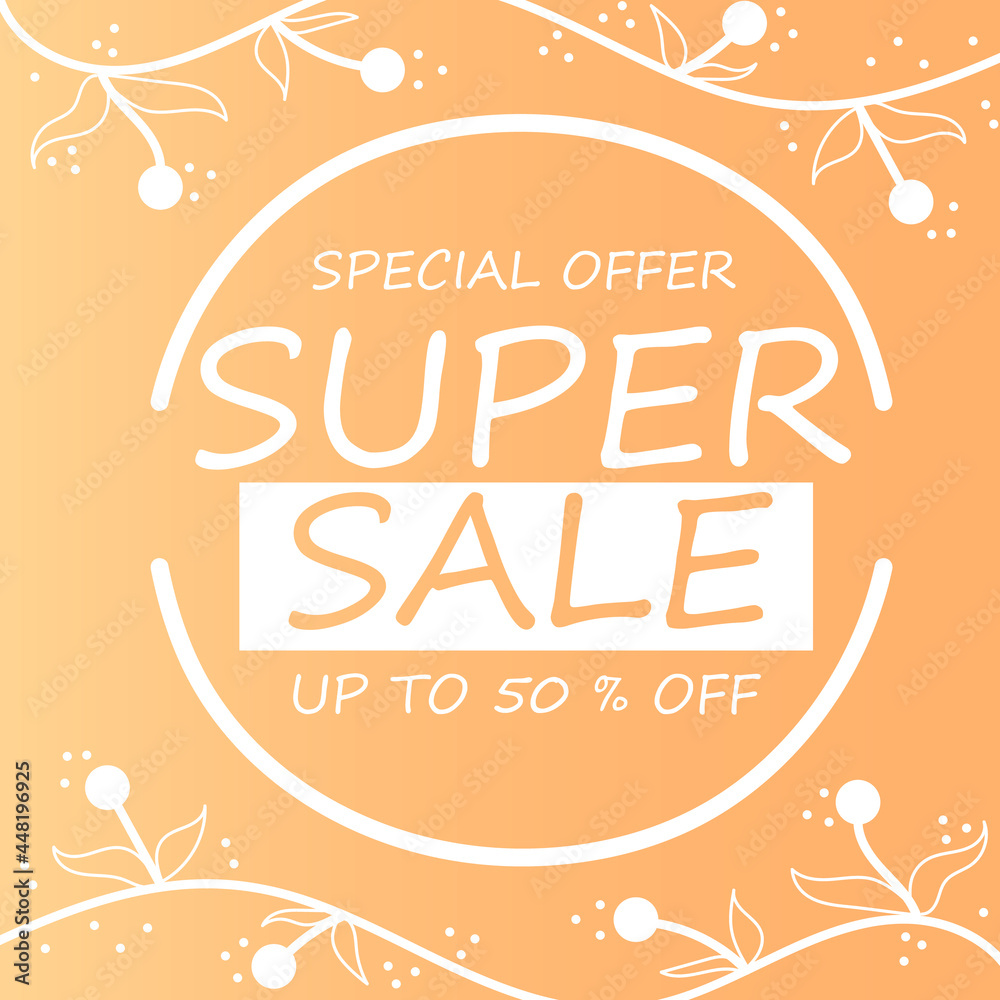 Super sale banner. Illustration for super sale