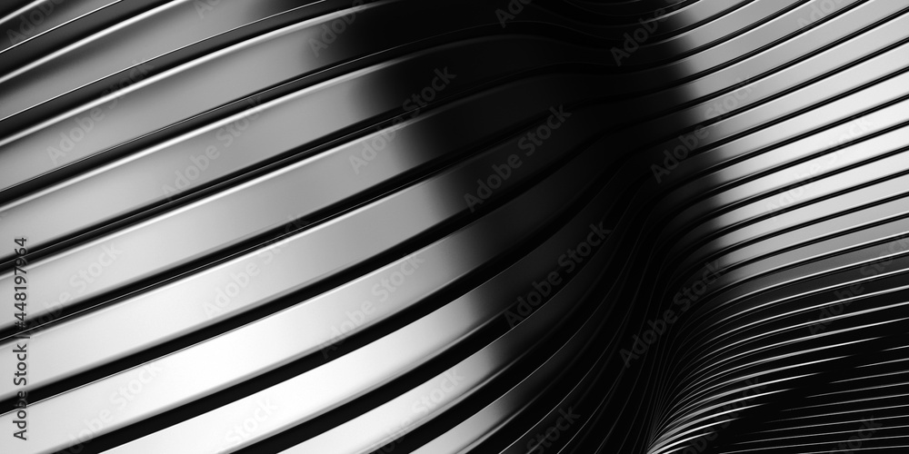 Naklejka premium Metallic abstract wavy liquid background