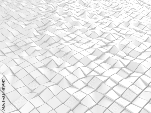 White cubes structure. Abstract futuristic background.