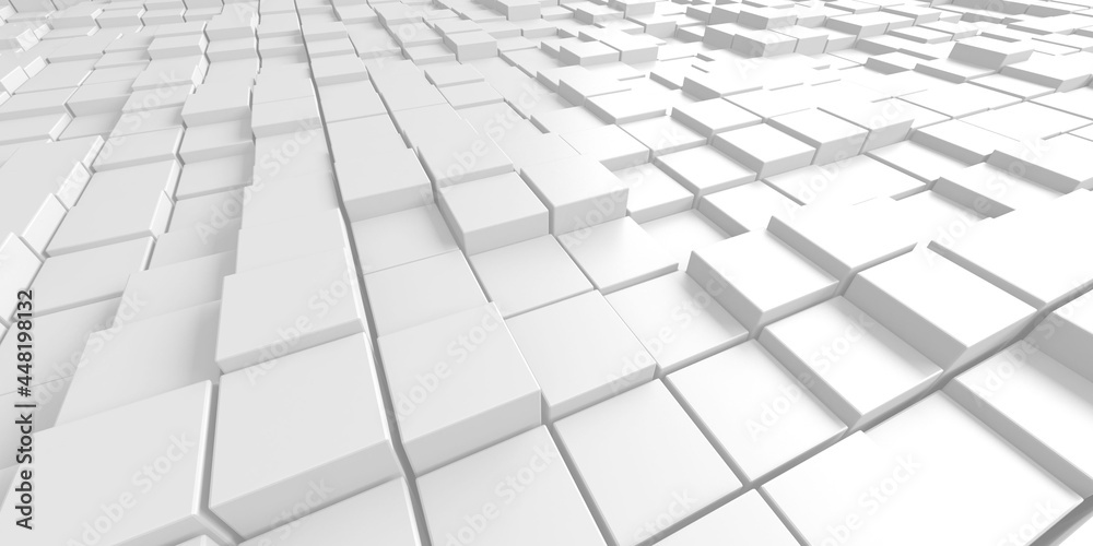 White cubes structure. Abstract futuristic background. White cubes structure. Abstract futuristic background.