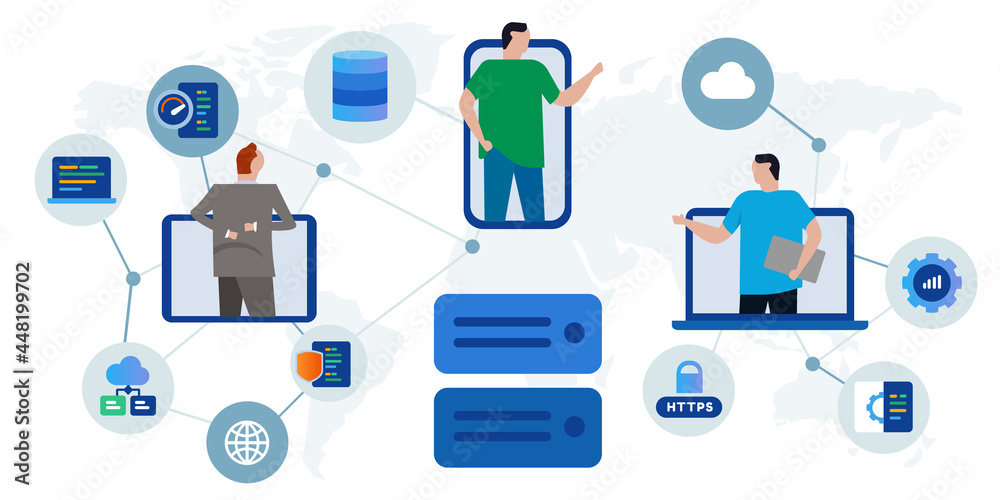 Server hosting datacenter global hardware infrastructure international collaboration cooperation management storage database digital performance