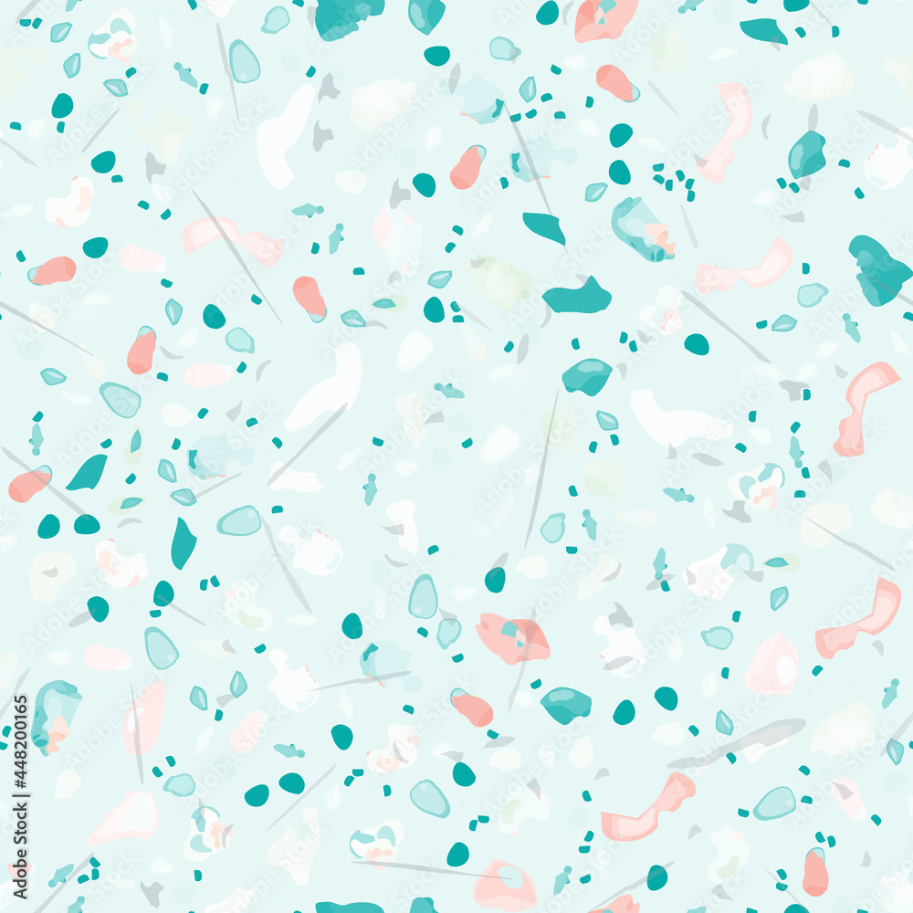 Terrazzo Texture Vector. Flooring Seamless Pattern