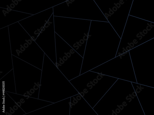 Dark background with lines. Black polygon tiles