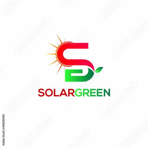 illustration vector graphic of Solar green, symbol or icon for clean, friendly green power energy great for industrial logos