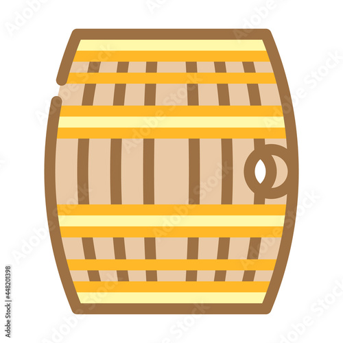 barrel with gunpowder or rum color icon vector. barrel with gunpowder or rum sign. isolated symbol illustration