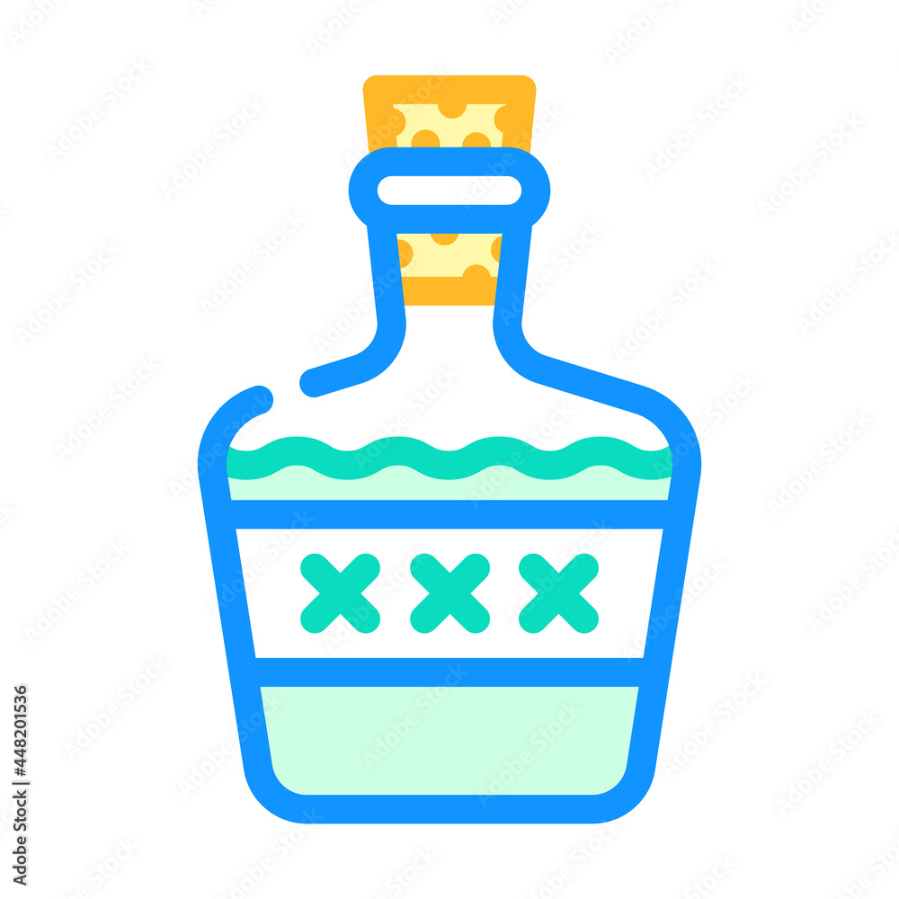 alcoholic drink bottle color icon vector. alcoholic drink bottle sign. isolated symbol illustration