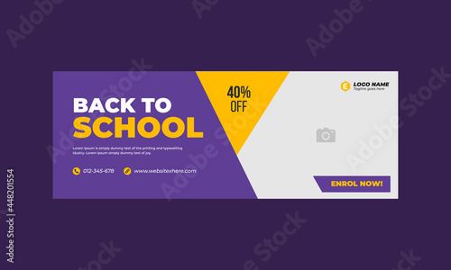 Editable Social media web banner back to school social media design template