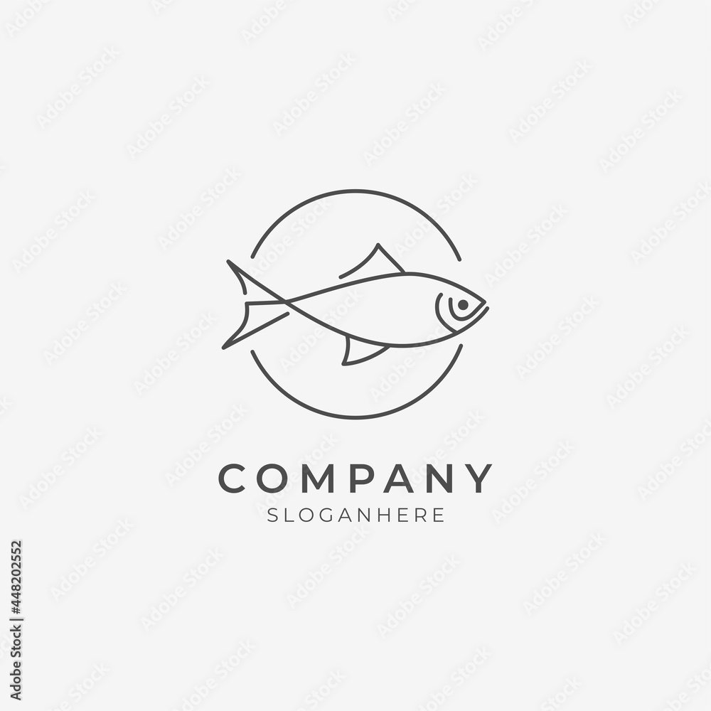 line art fish logo icon perfect for fishing modern company line art fish logo icon perfect for fishing modern company
