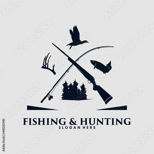 Hunting and Fishing logo design