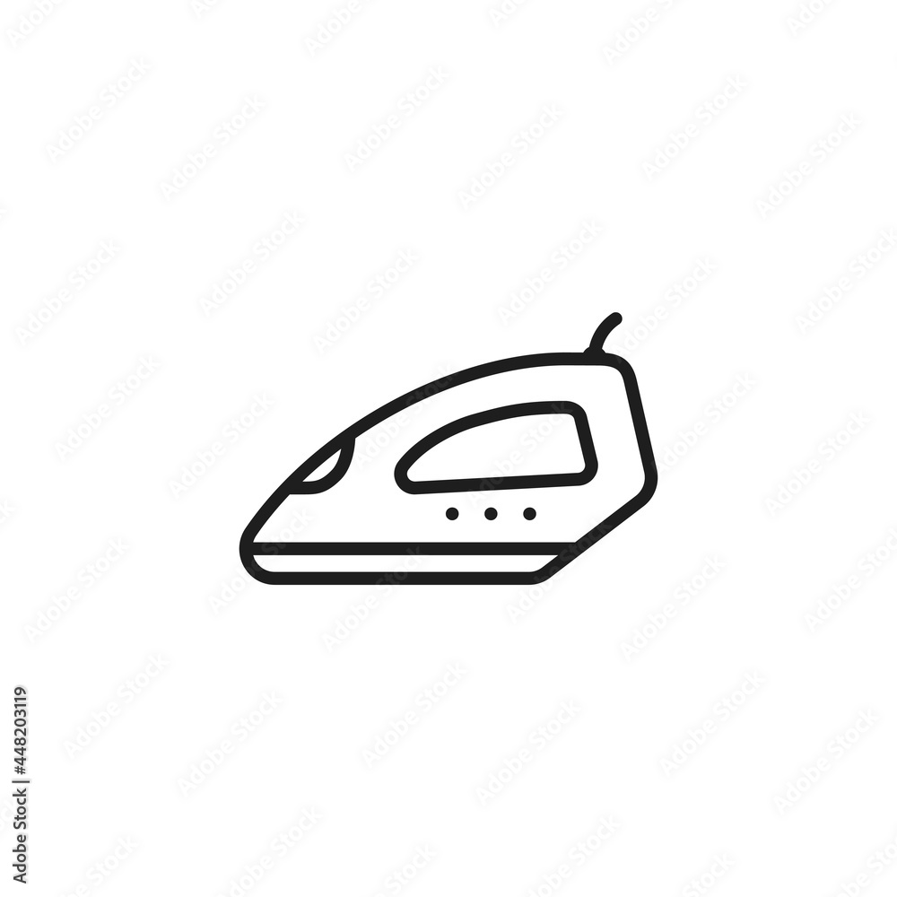 smoothing iron line icon. household electrical appliance. isolated vector image smoothing iron line icon. household electrical appliance. isolated vector image