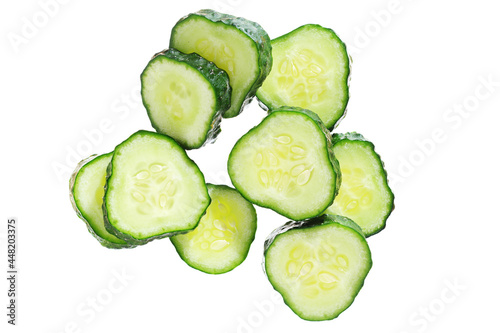 Green sliced cucumber
