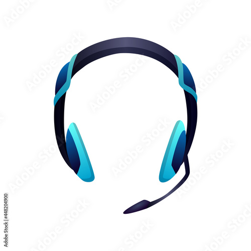Gaming equipment. Headphone with microphone for gaming entertainment. E-sport accessorie. Element for gamer tournament or championship