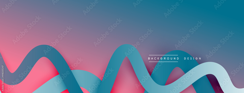 Abstract gradient background with wave line with shadow effect. Geometric composition. 3D shadow effects and fluid gradients Abstract gradient background with wave line with shadow effect. Geometric composition. 3D shadow effects and fluid gradients