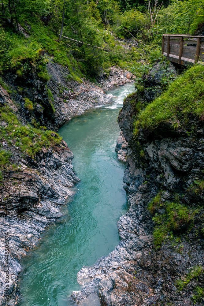 Liechtensteinklamm is a particularly narrow gorge with footway. Liechtensteinklamm is a particularly narrow gorge with footway.