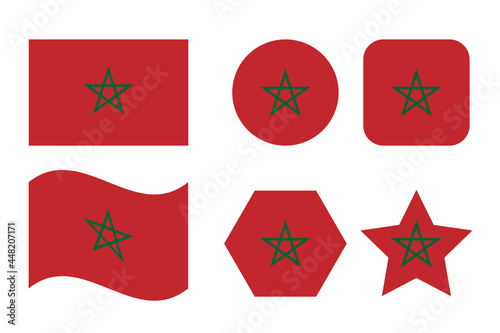 Morocco flag simple illustration for independence day or election