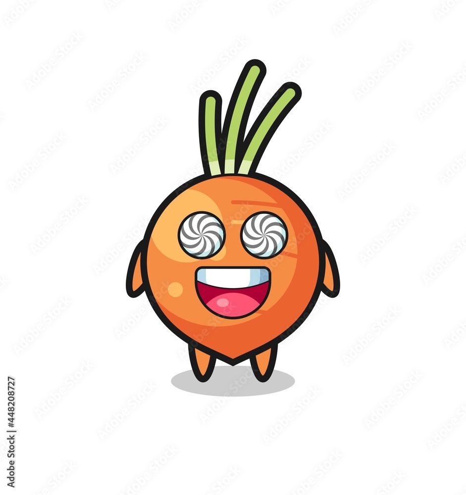 cute carrot character with hypnotized eyes cute carrot character with hypnotized eyes