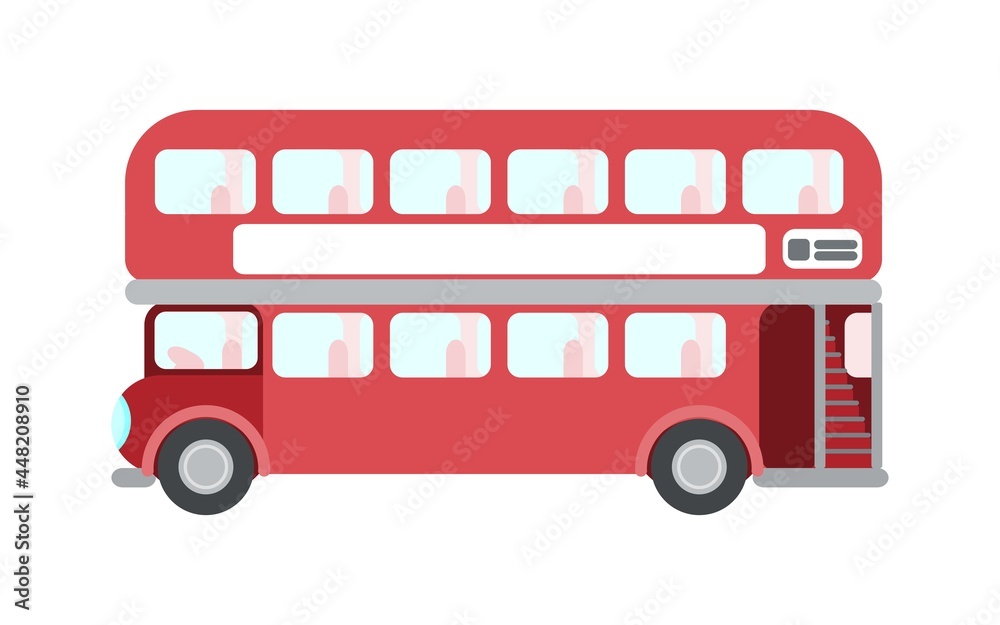 London double decker bus red historic. flat style London double decker bus red historic. flat style