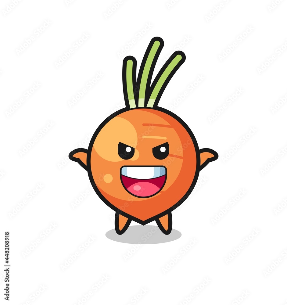 the illustration of cute carrot doing scare gesture the illustration of cute carrot doing scare gesture
