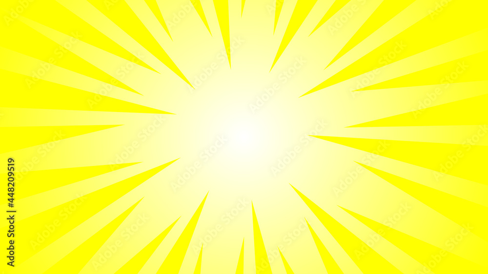 Obraz premium yellow pop art background retro cartoon explosion rays vector illustration. cartoon explosion. boom