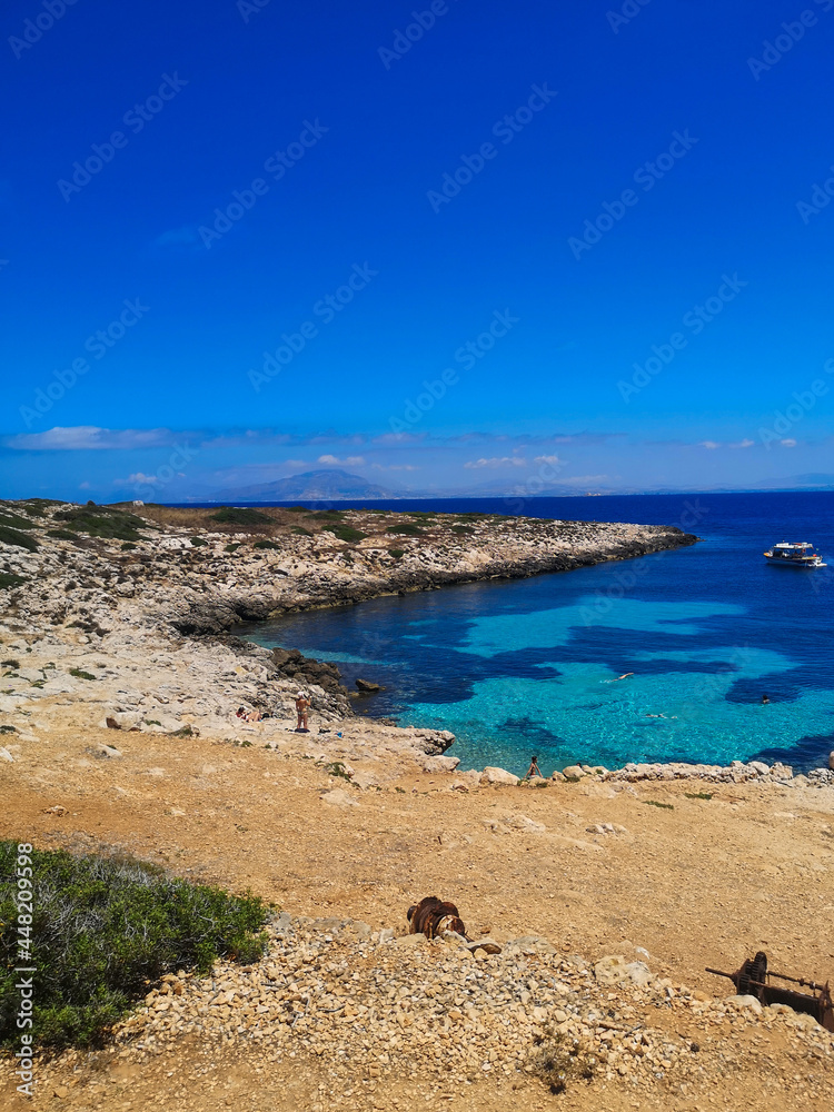 View on the Cala Minnola bay in Levanzo - Aegadian Islands, Sicily, Italy