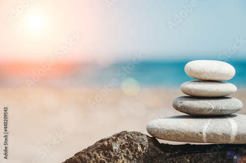 Canvas Print Zen stones are background