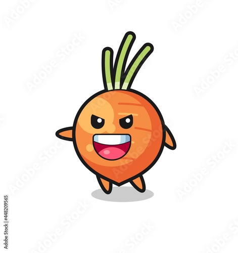 carrot cartoon with very excited pose