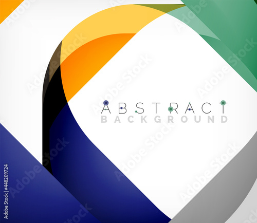Abstract square shape with overlapping waves, minimal geometric background. Vector Illustration For Wallpaper, Banner, Background, Landing Page