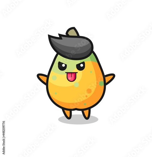 naughty papaya character in mocking pose