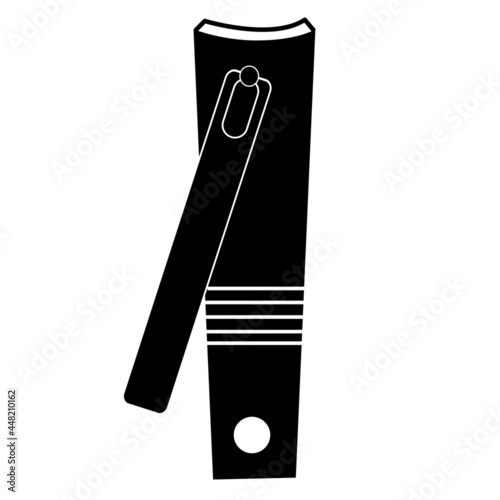 Nail clipper icon on white background. Manicure tweezers sign. Manicure clippers symbol. flat style.