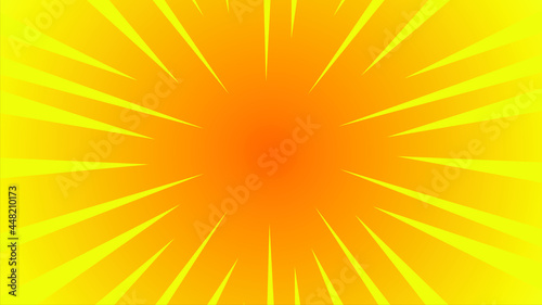 yellow pop art background retro cartoon explosion rays vector illustration. cartoon explosion