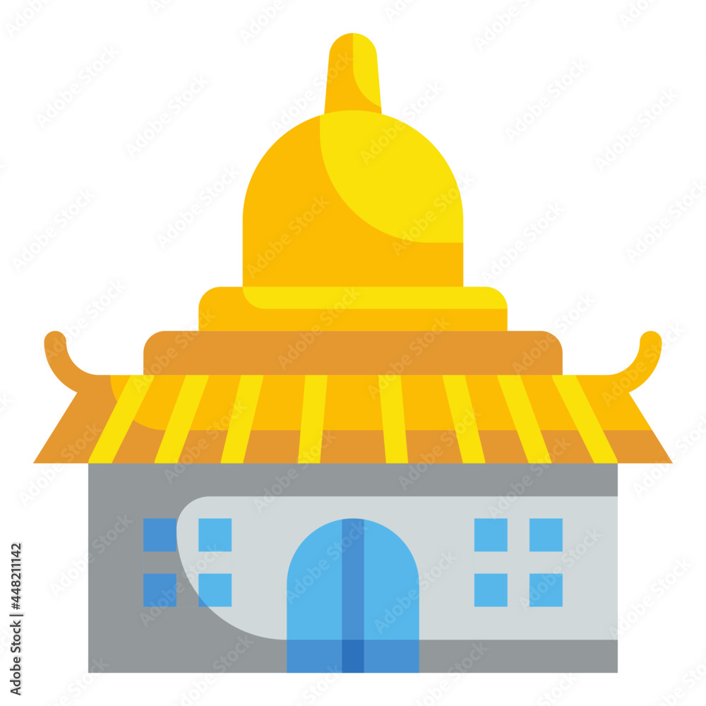 temple flat icon temple flat icon