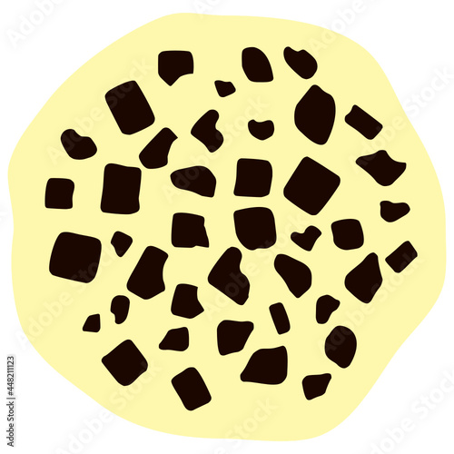 White cream chocolate candy with dark coloured chocolate shavings and chunks. Layered confectionary SVG