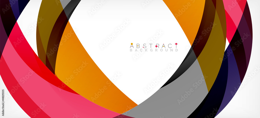 Geometric abstract background. Circle created with overlapping color shapes. Vector Illustration For Wallpaper, Banner, Background, Landing Page Geometric abstract background. Circle created with overlapping color shapes. Vector Illustration For Wallpaper, Banner, Background, Landing Page