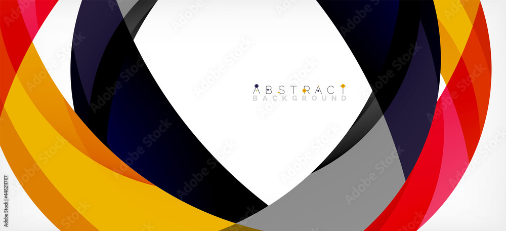Geometric abstract background. Circle created with overlapping color shapes. Vector Illustration For Wallpaper, Banner, Background, Landing Page Geometric abstract background. Circle created with overlapping color shapes. Vector Illustration For Wallpaper, Banner, Background, Landing Page