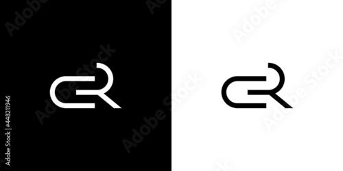 Simple and modern CR initials logo design