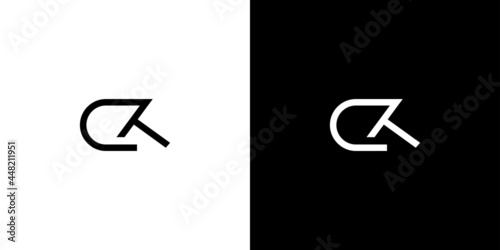 Simple and modern CR initials logo