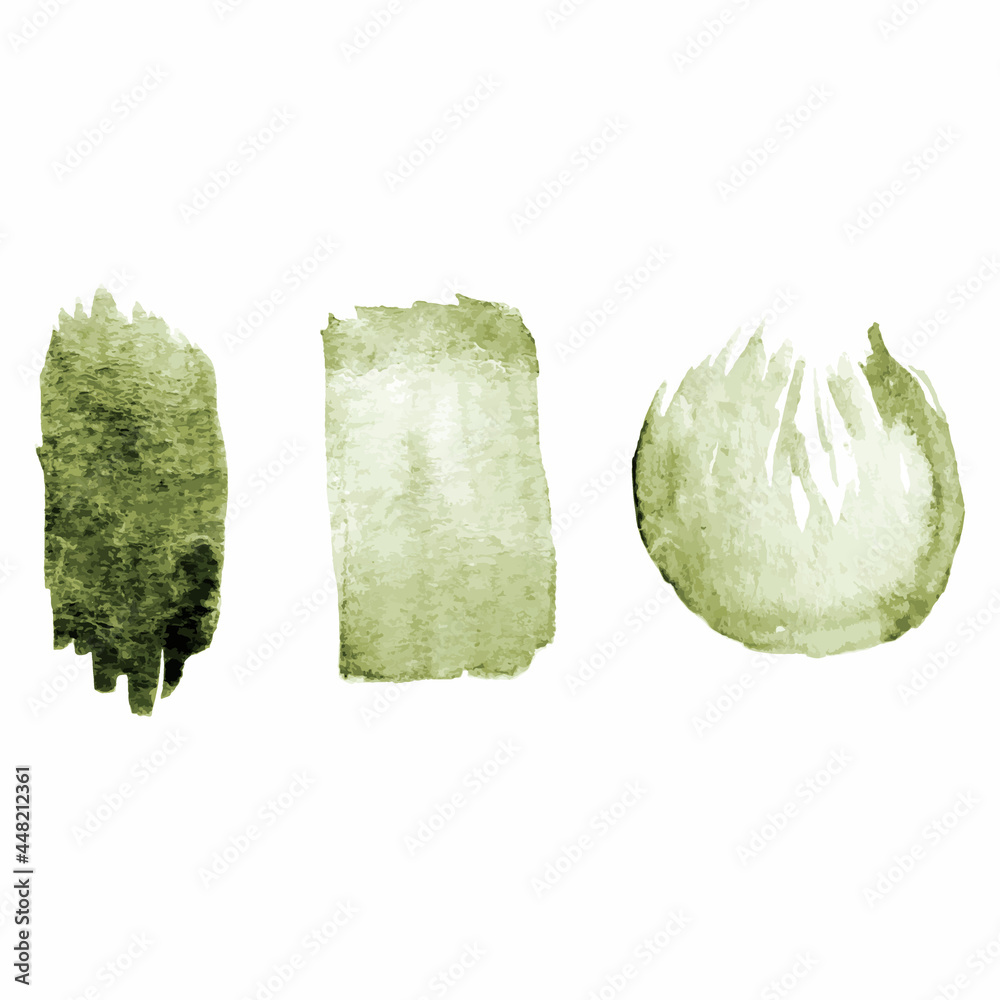 Naklejka premium Three watercolor brush stroke on the white