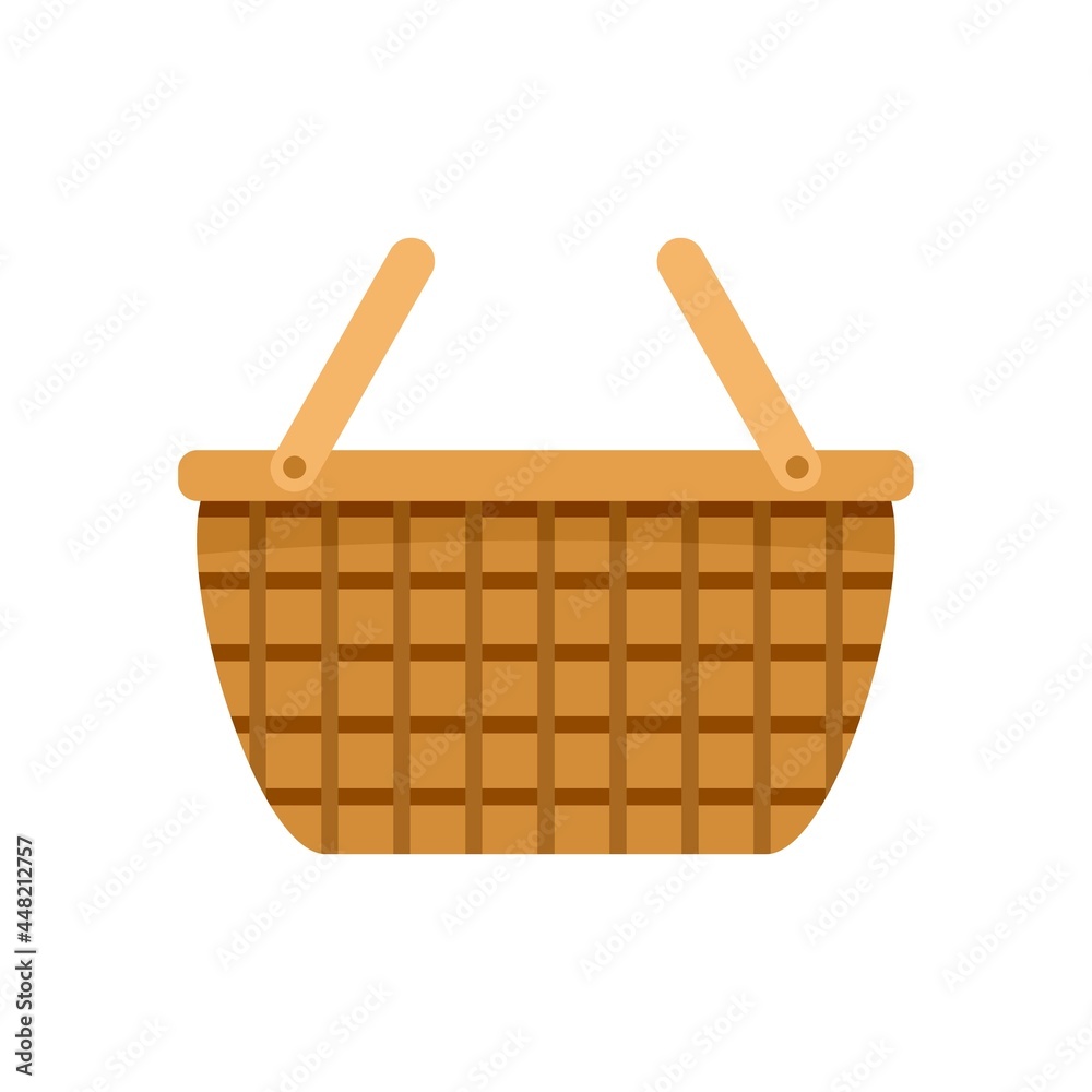 Wicker hamper icon flat isolated vector Wicker hamper icon flat isolated vector