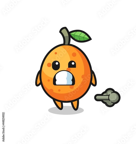 the illustration of the kumquat cartoon doing fart