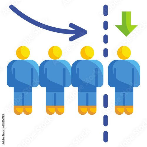 downsizing flat icon